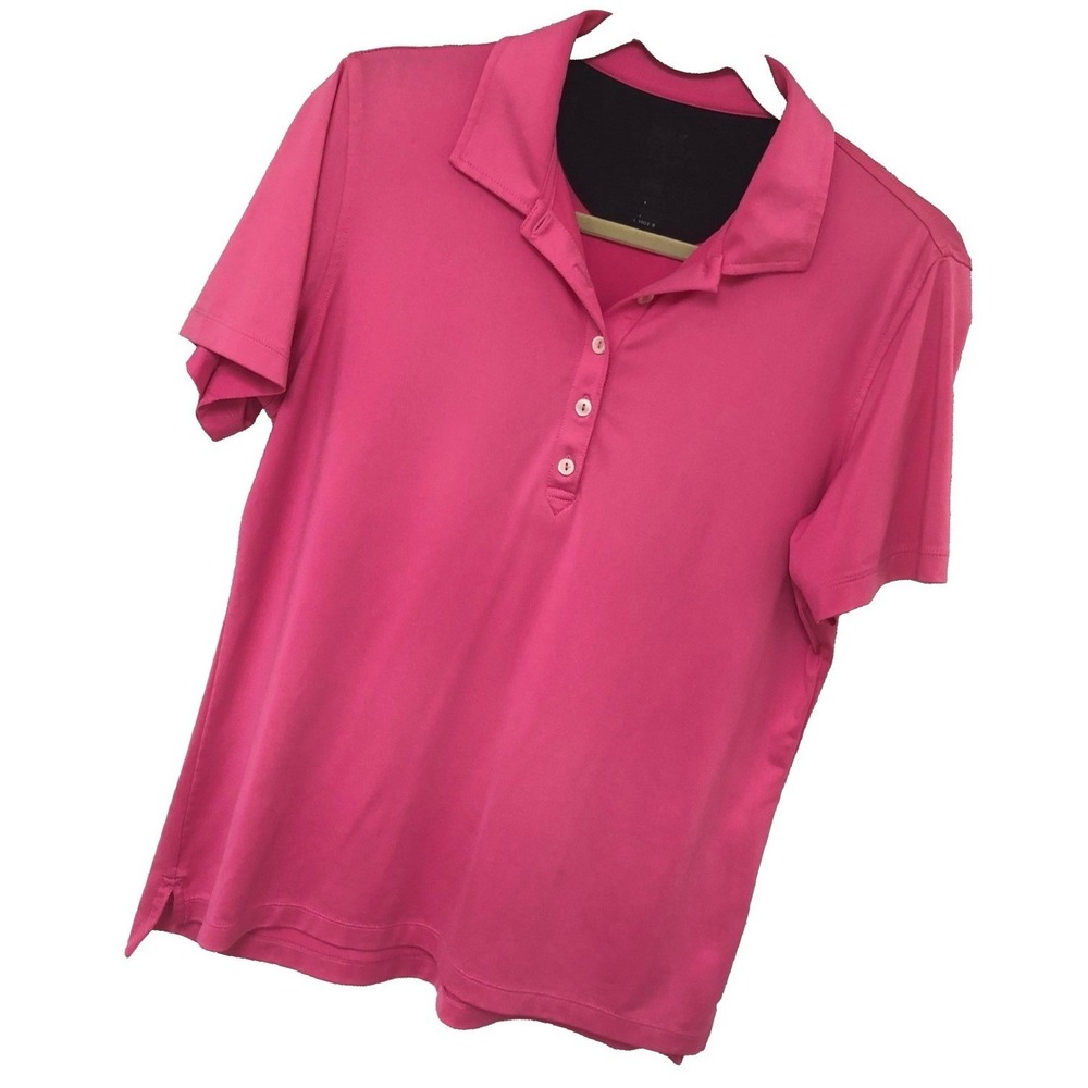 Peter Millar Polo Shirt Pink Crown Performance UPF Wicking Breathable Womens L
